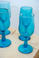 Verre à pieds syrien bleu turquoise